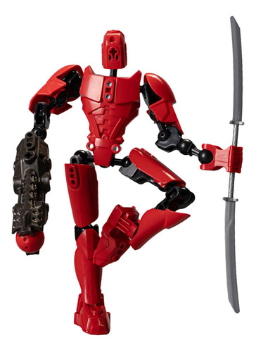 Figura De Acción De Robot Modelo Móvil Articulado Rojo