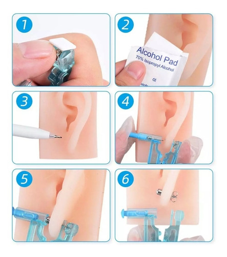 Abridores De Oreja Piercing Pistola Perforadora Aro Incluido