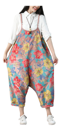 Mono De Mujer Con Pantalones Ajustables Estampados De Gran T