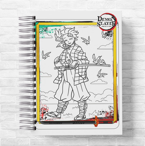 Libro Colorear Nezuko + Stickers + Chapita Regalo