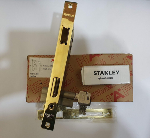 Cerradura Hafele Mortise Con Cilindro Stanley Euro-oferta