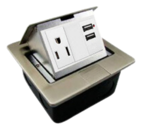 Caja De Piso Con Tapa - Bronce/metal - Multi-modular