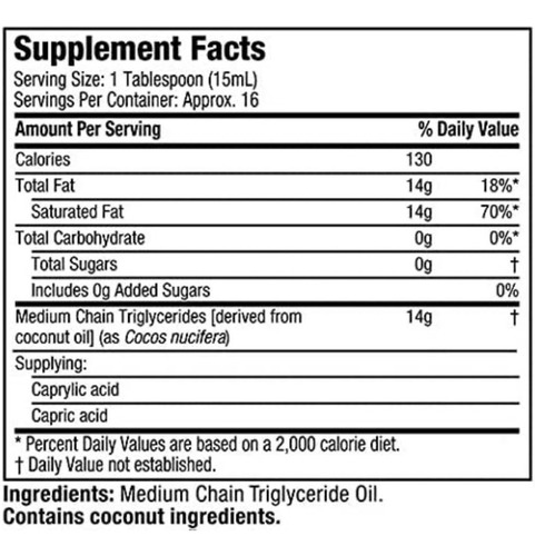 Xenadrine Mct Oil 100% Aceite De Coco Keto Vegano Energia Sabor Sin Sabor