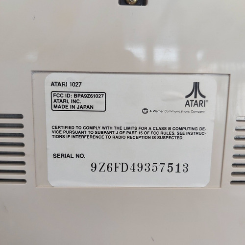 Atari 1027 Impressora Para Computador 600xl Antigo Decoração