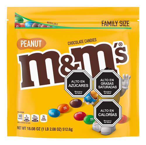 M&m Chocolate Con Leche Y Maní 512g