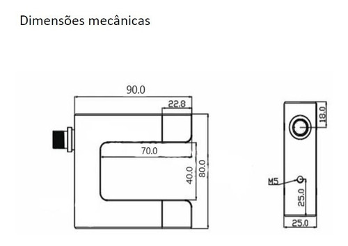 Sensor Ultrassônico De Borda C/ Cabo P Alinhador Eletrônico