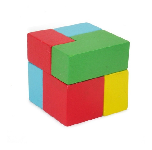 Cubo Madera Encastrable Didáctico Montessori Puzzle 3d Chico