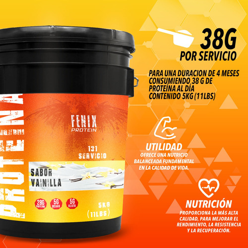Fenix Protein Proteína Isolatada 5kg 131 Servicios Vainilla