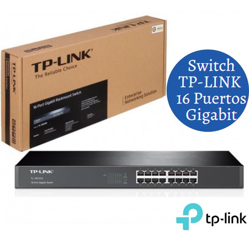 Switch 16 Puertos Tp-link 10/100/1000 Mbps Tl-sg1016 Gigabit