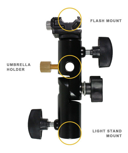 Soporte Para Flash Y Luz Para Reflector De Paraguas Con