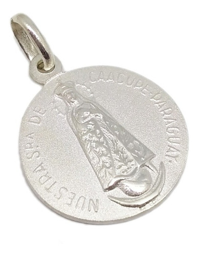 Medalla Virgen De  Caacupé - Plata  - Grabado Gratis - 20mm