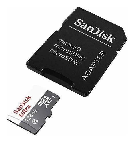 Imagen 2 de 3 de Memoria Micro Sd 128 Gb Sandisk Ultra 80mbs Con Adaptador Sd