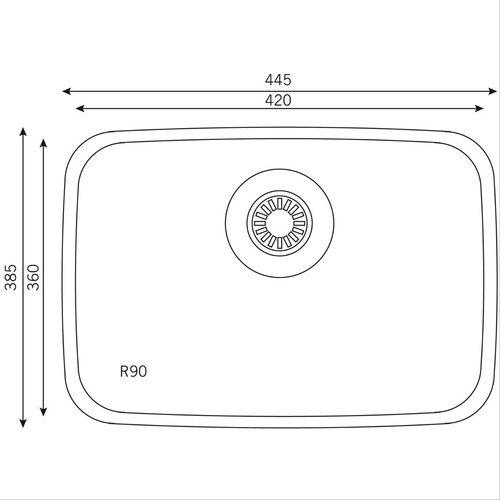 Fregadero Cocina Submontar 1 Tina 44.5x38.5x18 Eb A18168a