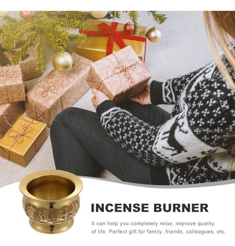 Quemador Incienso Buda Cobre Ofrenda Meditación Dorado Budis