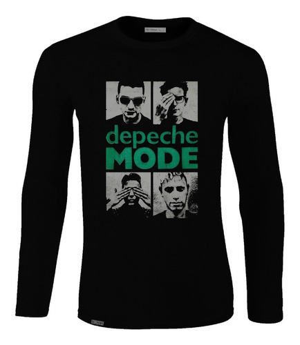 Camiseta Manga Larga Depeche Mode Rock Banda Pop Metal Lbo