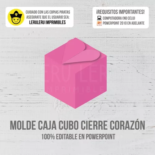 Molde caja corazon - Leru Leru Imprimibles