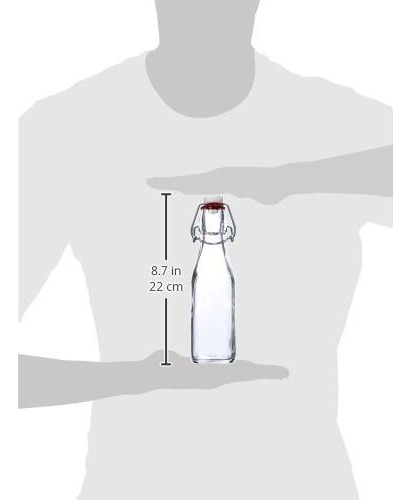 Botella De Vidrio Transparente 230 Ml Con Tapa