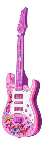 Guitarra Infantil Com Alça Luz E Som Presente Para Meninas