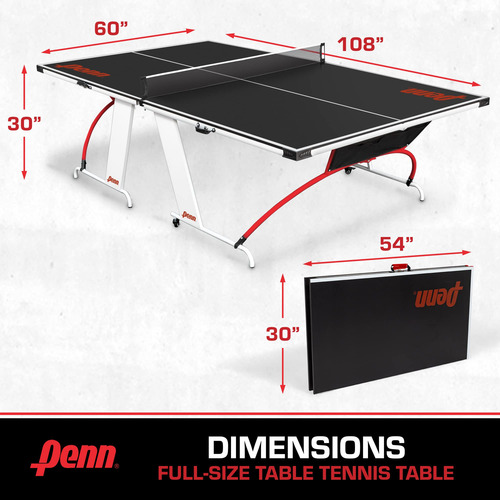 Mesa De Tenis De Mesa Completa Fácil De Instalar Con Accesor Negro/blanco/rojo