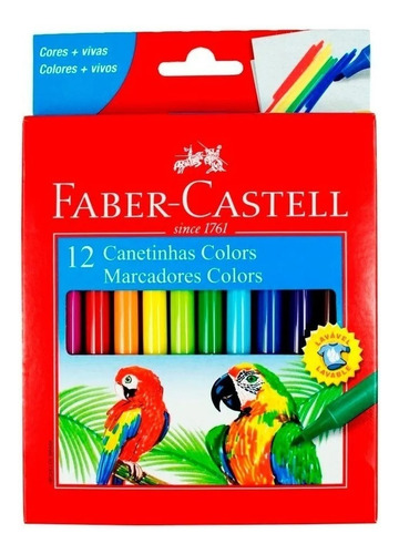 Canetinha Hidrográfica 12 Cores Faber Castell