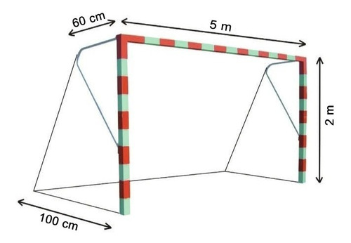 Imagen 3 de 4 de Red P/arco Futbol 7, Med. 5 X 2 Mts Parante 60-100 Poliet. 2.5 Mm Oferta!