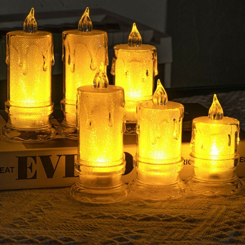Imagen 2 de 10 de Vela Led Derretida X 1 Acrílico Luminoso Navidad Decoración