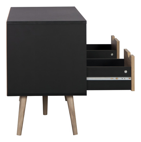 Mueble De Tv Top Living Nórdico Moderno Negro Y Marrón