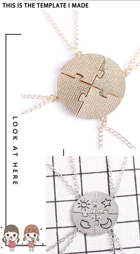 Collar De Joyería De Amistad Para Mejor Amiga, Conjunto De 4