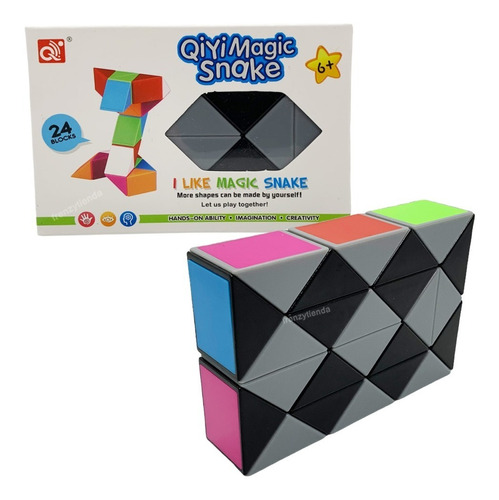 Imagen 1 de 5 de Cubo Rubik Qiyi Magic Snake 24 Piezas Warrior Cubo Magico