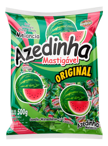 Bala mastigável Azedinha Melancia Icekiss 500g