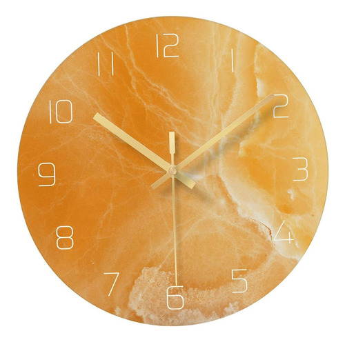 Reloj De Pared De Cristal Decoraciones De Sala De Naranja