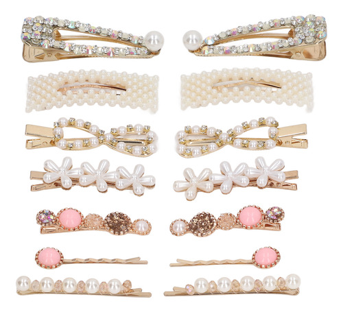 Juego De Pinzas Para El Pelo Simulation Pearl Barrettes, 14