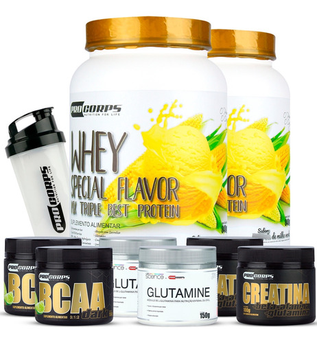 Combo 2 Special 900g+ 2 Creatina+ 2 Bcaa+ 2 Glutamina+shaker