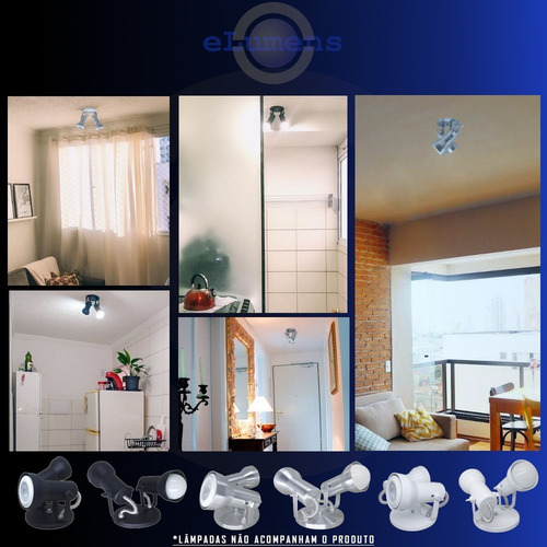 Imagem 5 de 8 de Spot De Luz Duplo Sobrepor 2 Lampadas Par20 Bulbo Kit 5 Unid