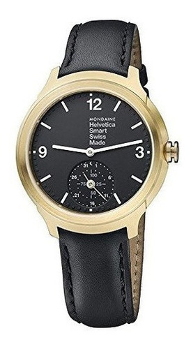 Mondaine Mens Helvetica Quartz Acero Inoxidable Y Cuero Casu