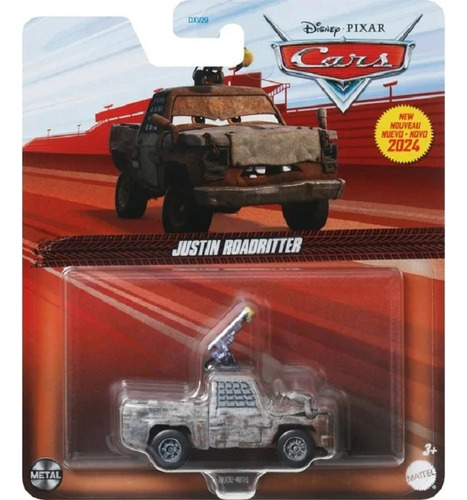 Justin Roadritter de Disney Cars con un proyectil en la carretera Brown Foot