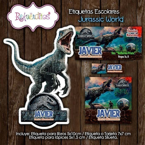 Kit Imprimible Edit Etiq Escolar Jurassic World Ver Promo