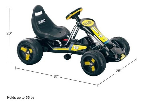 Go Kart Con Pedales; 3 A 7 Años; Negro
