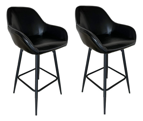 25 Pulgadas Counter Height Barstools Bucket Negro Faux ...