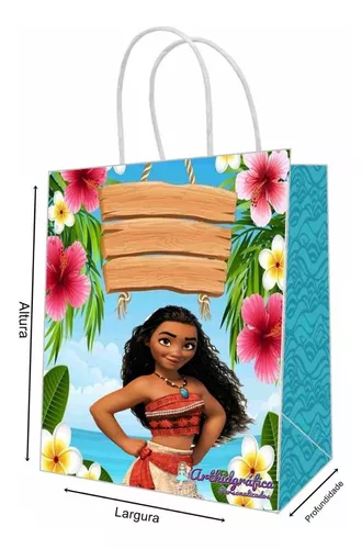 Sacola Surpresa Moana 14cm X 27cm - 12 Unidades