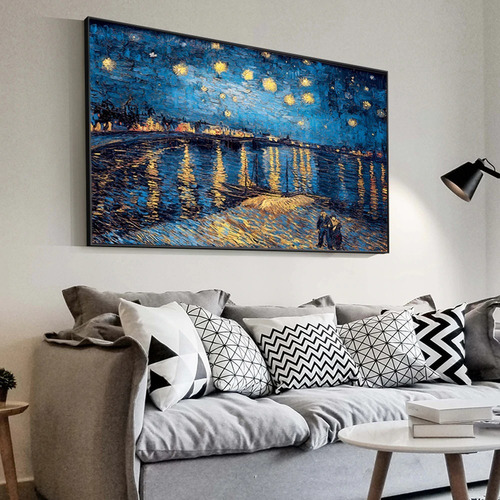 Imagen 2 de 9 de Cuadro-noche De Estrellas-decorativo-ultra Hd 100x70cm.