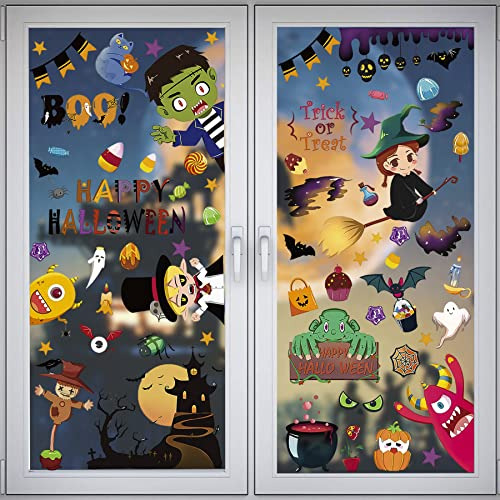 Pegatinas De Ventana De Halloween, 170 Pcs Y 9 Hojas De...