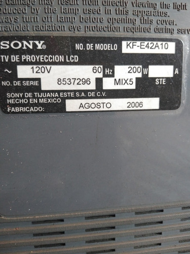 Imagen 5 de 7 de Tv Sony Gran Wega 42 Pulgadas Para Venta O Repuesto
