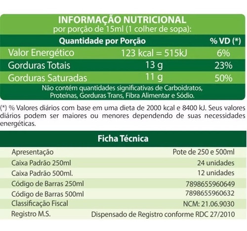 Imagem 4 de 4 de Oleo De Coco 500ml Sem Sabor Macrophytus