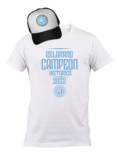 Remera + Gorra Belgrano Cordoba Primera Campeon 2022 Sublima