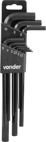 comprar Jogo Chave Allen Longa Hexagonal 1,5 A 10mm 9 Peças Vonder Cor Preto
