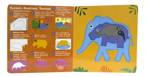 Minha Arte Em Quebra-cabeça Estêncil: Animais Selvagens, De Little Pearl Books. Editorial Todolivro, Capa Mole Em Português