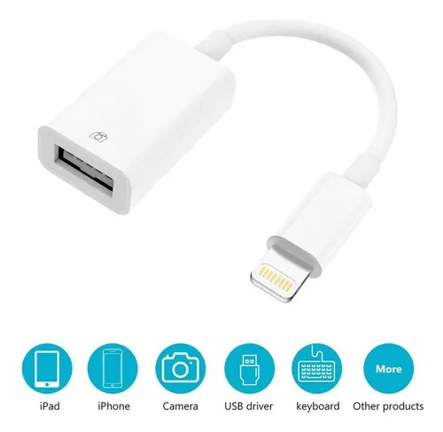 Cabo Adaptador Otg Usb P/ Lightning Compatível Com iPhone