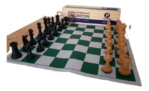 Imagen 1 de 5 de Juego Ajedrez Staunton Super Plomado Caja Madera Y Tablero