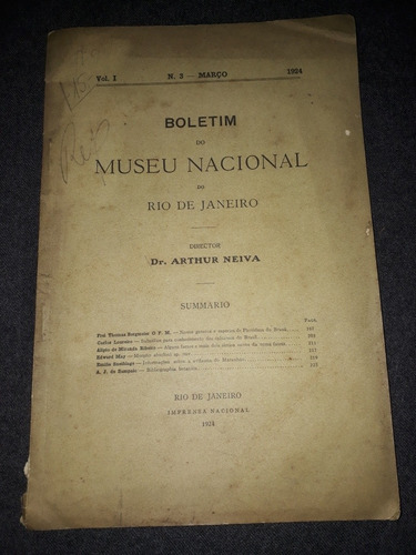 Boletim Museu Nacional Río De Janeiro 1924 Neiva Botánica Et